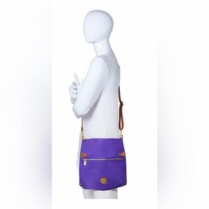 Joy Mangano Lightweight Travel TFID Crossbody Bag in Purple